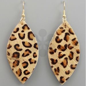 Leopard faux leather earrings